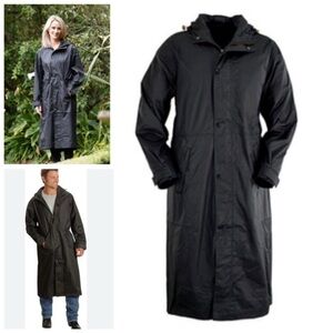 Outback Trading Packable Waterproof Rain Duster Jacket Black XL Oversized Unisex
